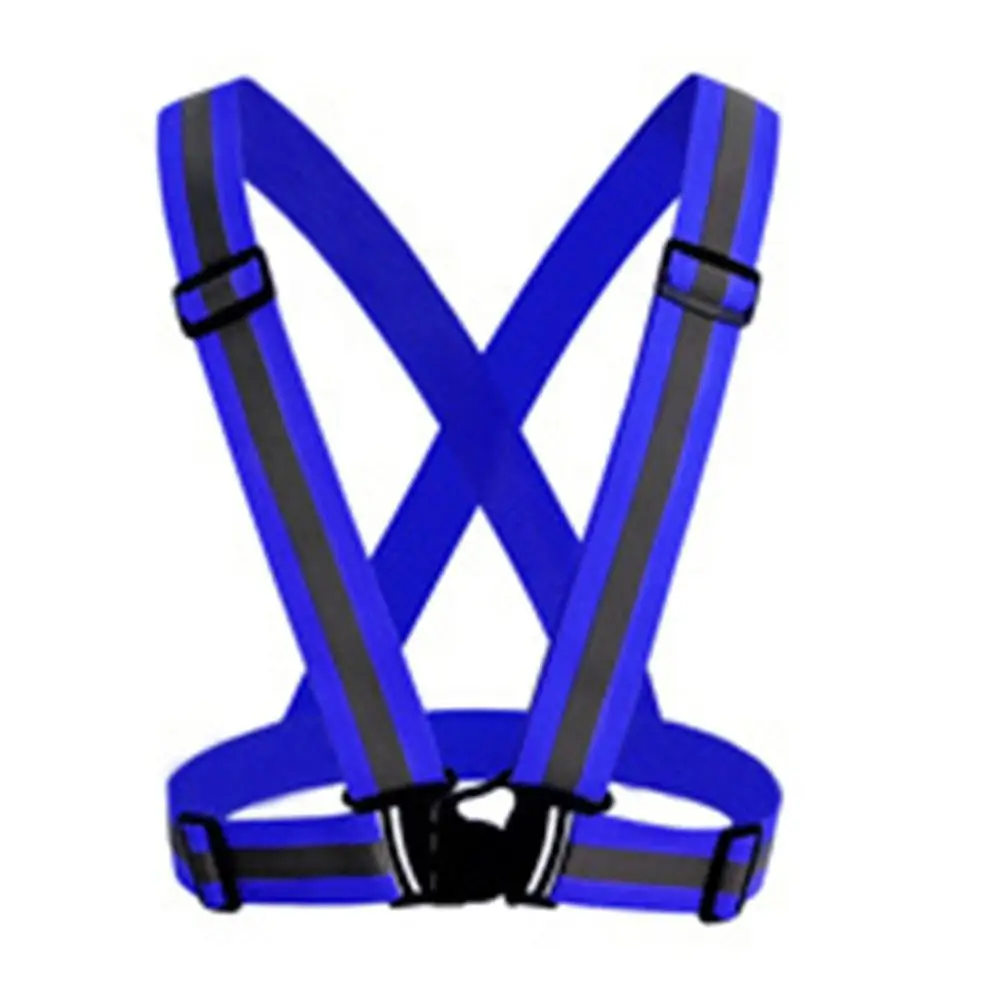 HiMISS Adjustable V-shape Reflective Safety Vest Luminous Elastic Belt for Night Running Cycling Sports Outdoor Clothes - Цвет: blue