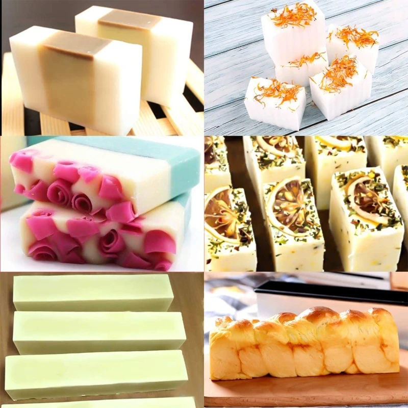 Silicone Soap Molds Rectangular Loaf Mold Plastic Scraper for Handmade Soap