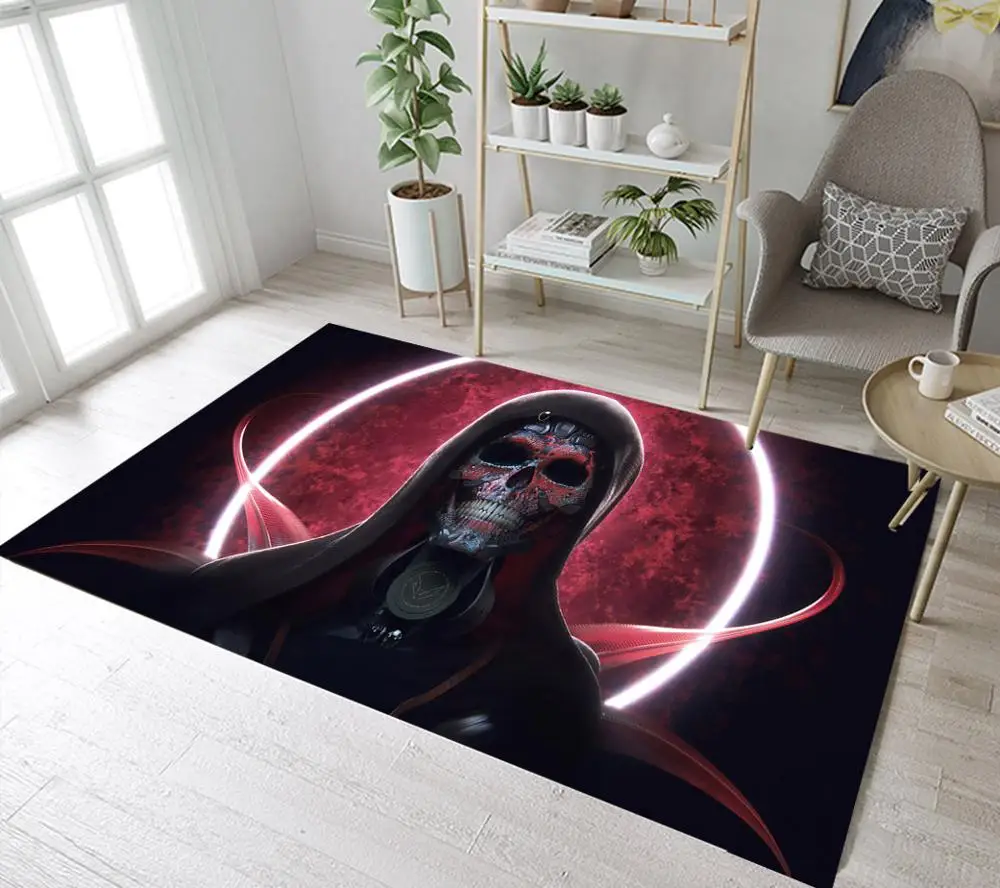 Demon Evil Grim Reaper Скелет Череп Хэллоуин пол коврики области ковры гостиная спальня детская комната Подушка для стула коврик для ползанья