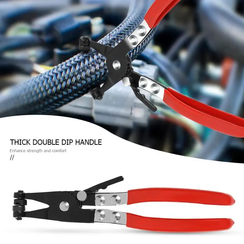 

Auto Hose Clamp Pliers Remover Tool Excellent Metal and Rubber for Car Water Pipe Fuel Coolant Hose Clips Black and Red