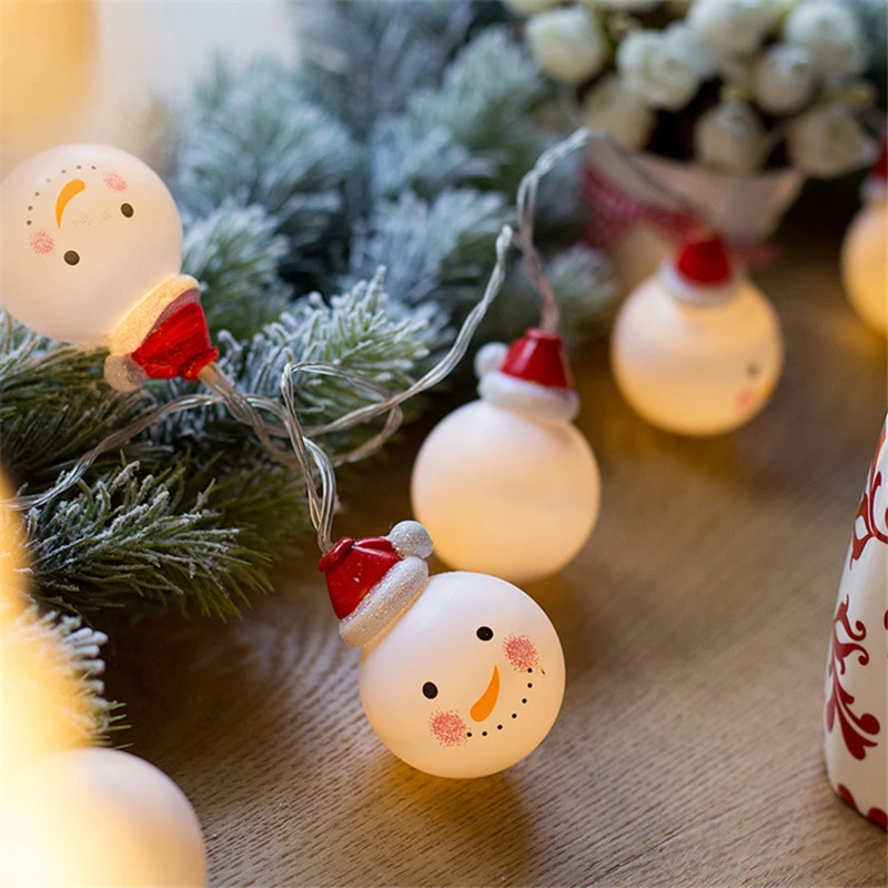 3 м 20 светодиодов Рождественская гирлянда Гирлянда снеговик и Санта Волшебные Праздничные огни использовать аккумулятор/USB для свадьбы год