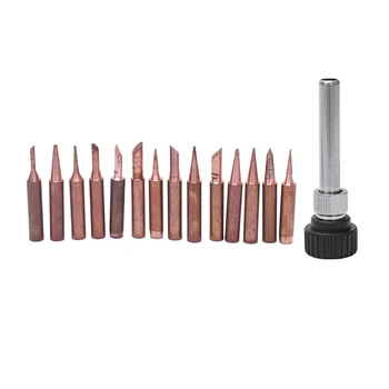 

Big deal 15PCS pure copper solder Iron tip 900M tip for soldering rework station for 936, 937, 938, 969, 8586, 852D