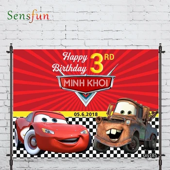 

LEVOO photography background car birthday Animation McQueen flash fabric custom shoot prop background photocall photo studio