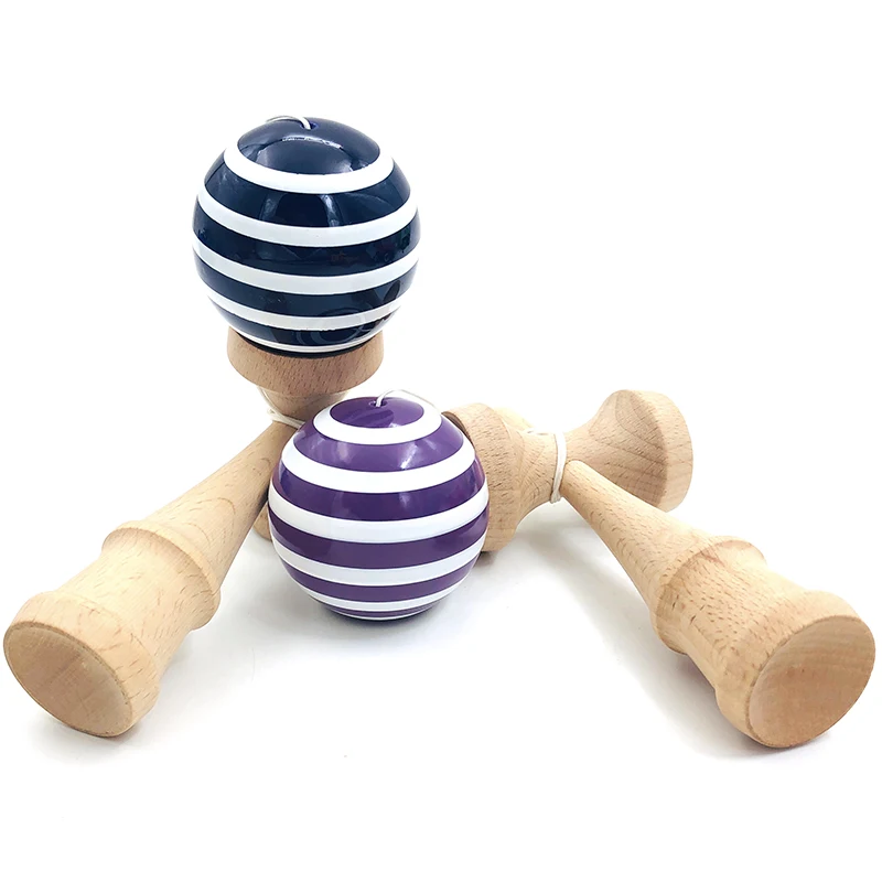 18 см, профессиональные деревянные игрушки Kendama в морскую полоску, искусственная краска, умелое жонглирование, мяч для снятия стресса, антистресс, Спорт на открытом воздухе для детей