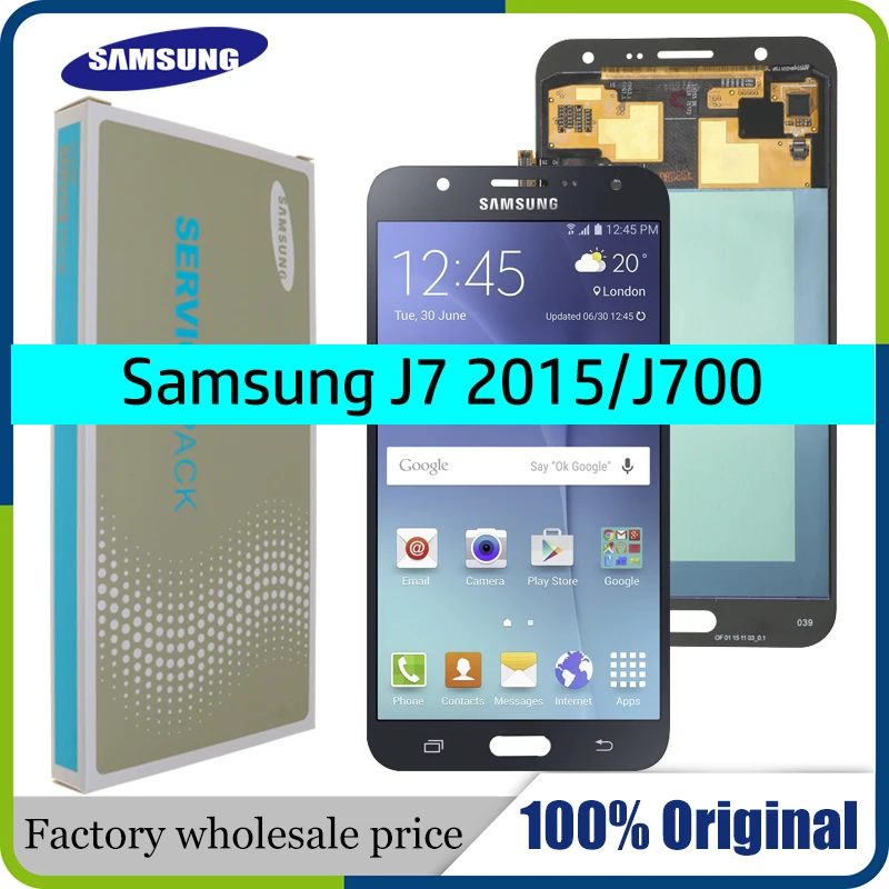 ЖК дисплей Super AMOLED 5 для SAMSUNG Galaxy J7 2015 J700 с сенсорным экраном и дигитайзером в сборе