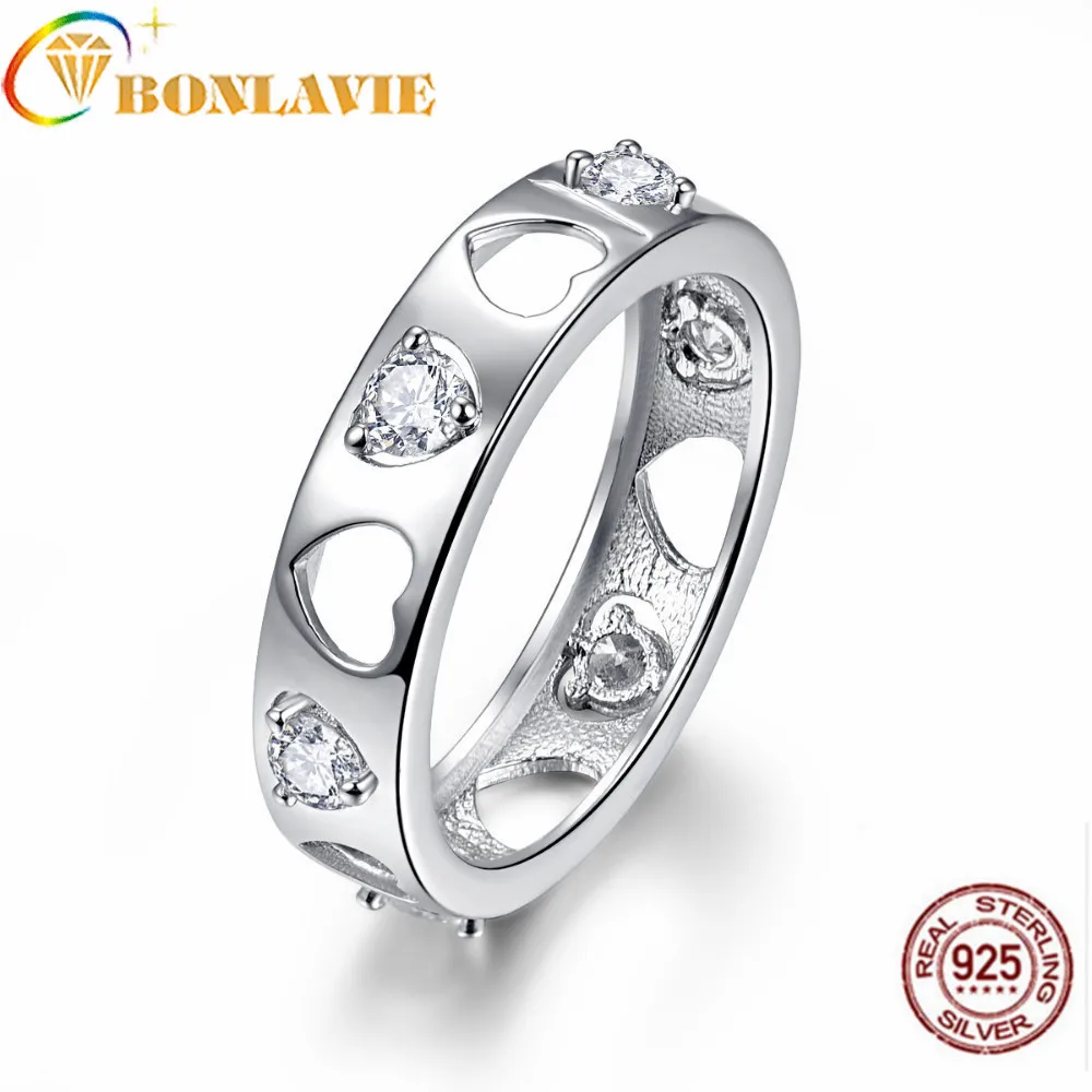 Newest Authentic Stackable Ring Radiant Heart Crystal CZ Finger Rings for Women Wedding Jewelry | Украшения и аксессуары
