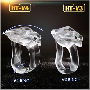 2021 New Resin HT-V4 Male Chastity Cage Device With 4 Penis Ring,Cock Lock, Penis Sleeve,Sex Toys For Men Gay 18+ Shop 4