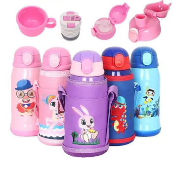 

Children's Insulated Cups for Men and Women Cute Stainless Steel Water Cups Large-capacity Anti-fall with Straw Baby Nursery