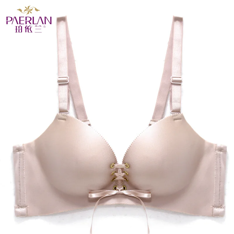 PAERLAN собранные ремни Drawstring Pull B Женский без стального кольца бюстгальтер для маленькой груди Новое бесшовное цельное сексуальное нижнее белье - Цвет: Khaki