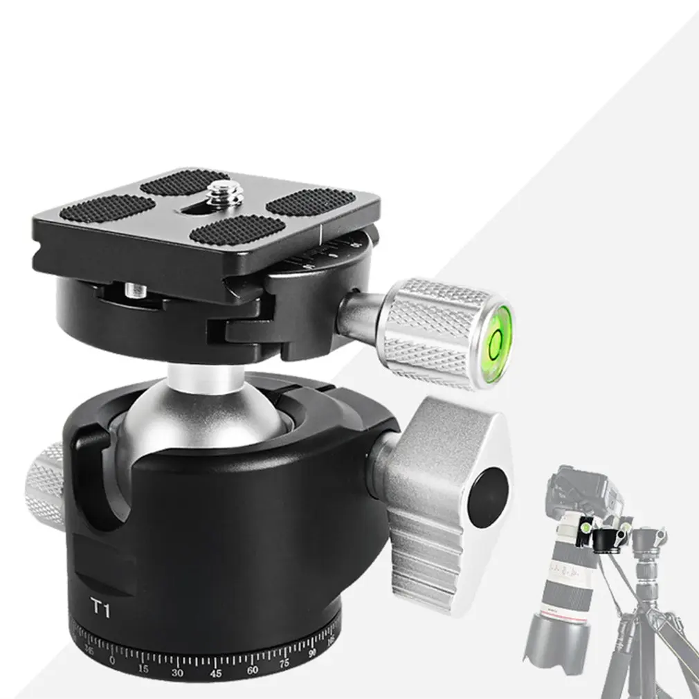 T1 Tripod head panoramic photo ballhead low profile compact ball head CNC machining built ball mount for camera