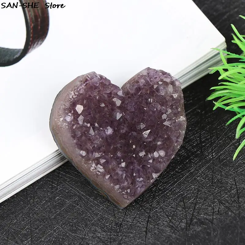 Wholesale Rough Uruguay Heart Shaped Amethyst Geode Cluster Crystals Healing Stones Natural