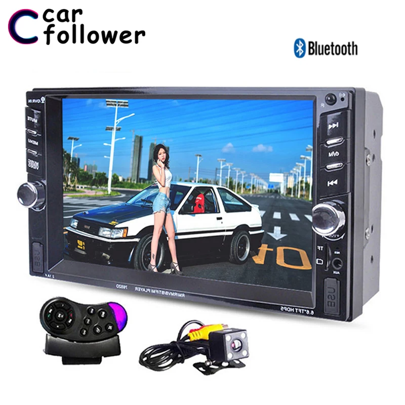 Автомагнитола 2 Din с сенсорным экраном 7 дюймов HD ЖК дисплеем двумя стереозвук