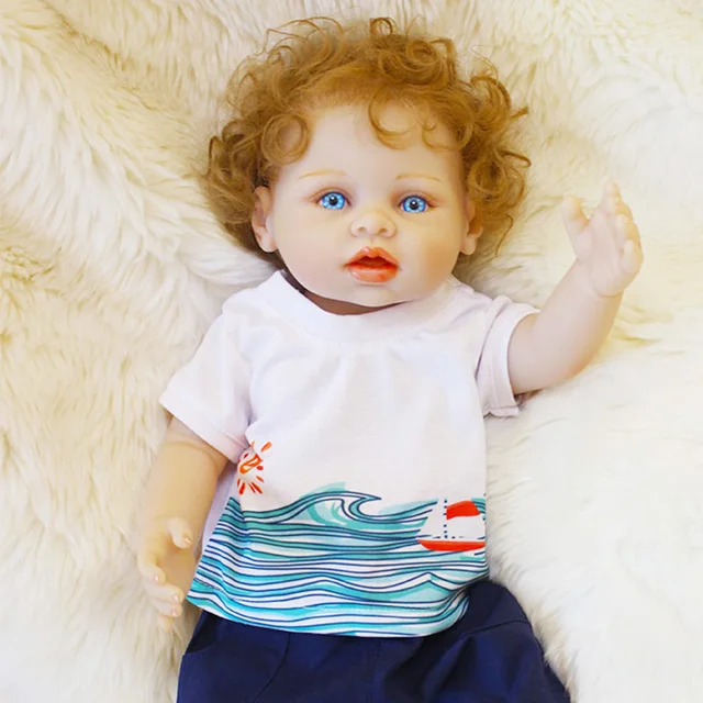 45cm Flexible Original Bebe Reborn Doll Soft Full Silcione Body Reborn Baby Boy Dolls Curly Hair Rooted Can Bathe Toys Gift Dolls Aliexpress