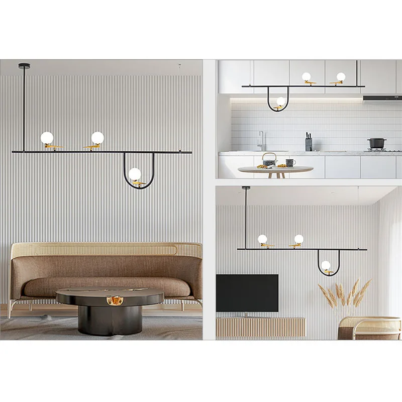 

Foyer Restaurant LED Chandelier Line Bird Home Decoration Lighting Fixtures Nordic Lamp Dropshipping Luminaire Suspension