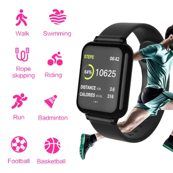 

B57 Smart watches Waterproof Sports for ios Android phone Smartwatch Heart Rate Monitor Blood Pressure Functions for Women men