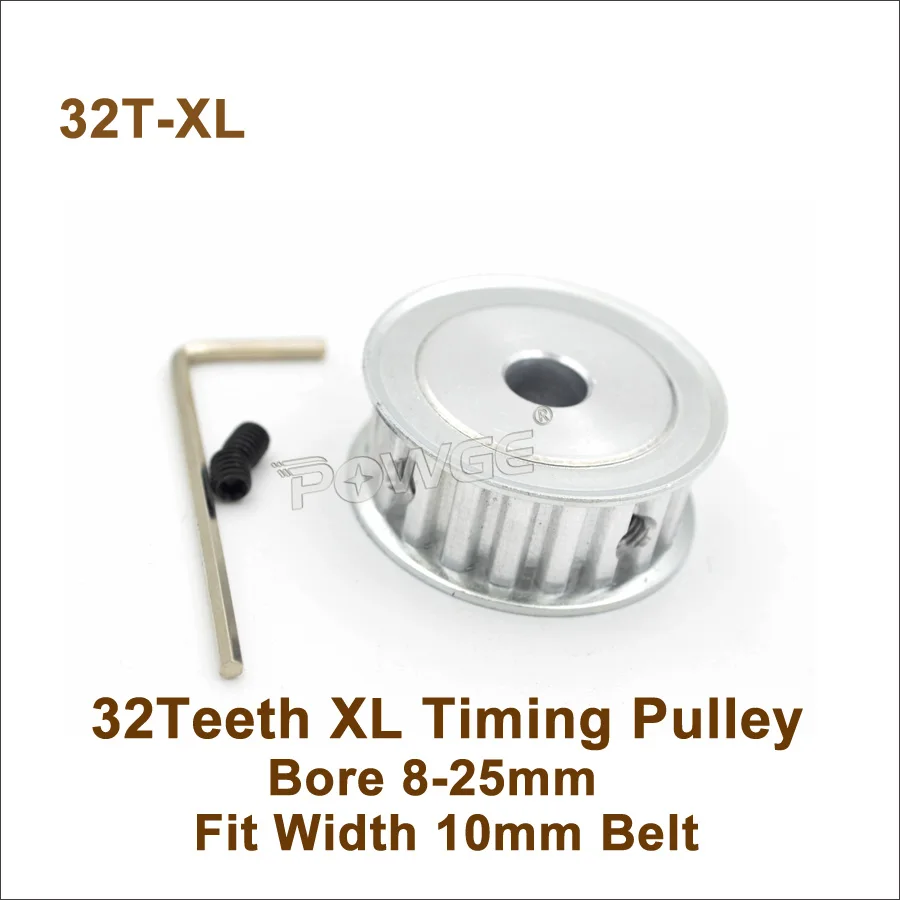 POWGE 32 Teeth XL Timing Pulley Bore 10-25mm Fit W=10mm Belt 32T 32Teeth Synchronous Trapezoid 32-XL AF | Обустройство дома