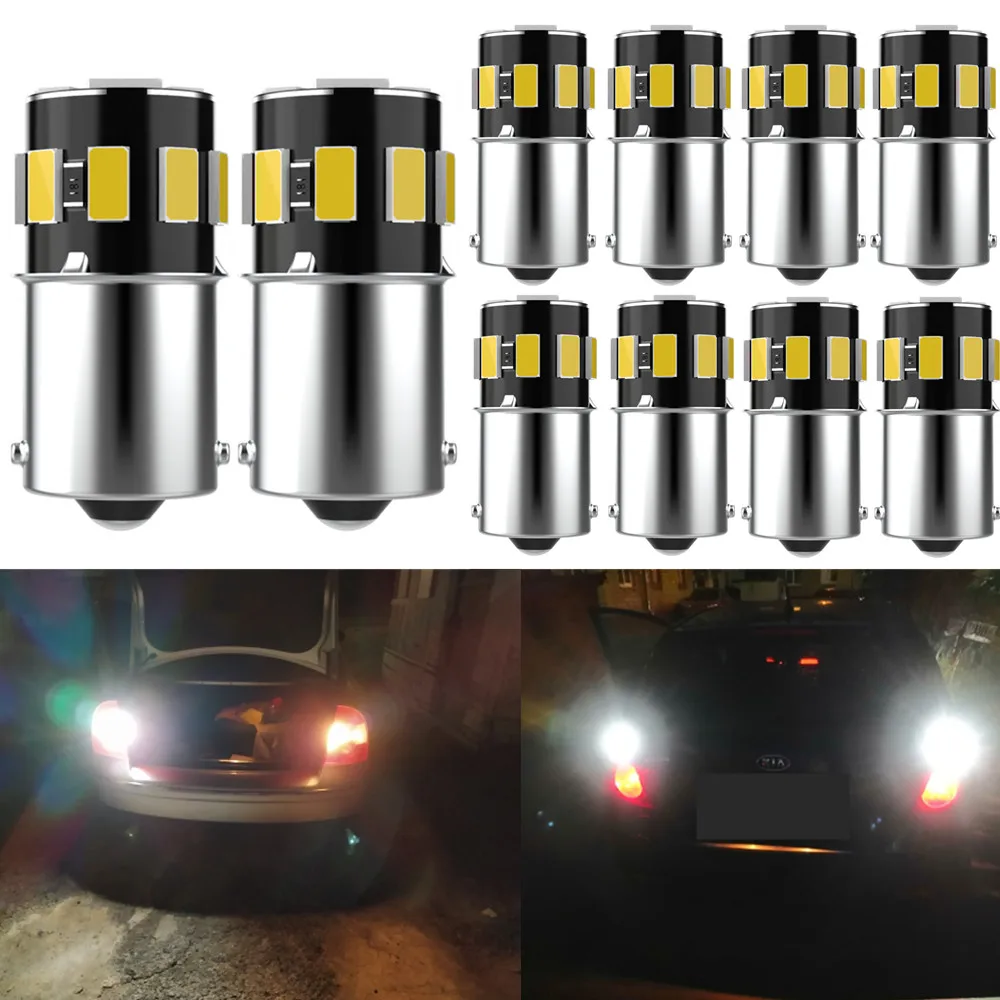 

10x BA15S P21W 1156 led Bulbs Error Free LED Car Turn Singal Light Reversing Lights For VW Passat B5 B6 Golf 4 2001-2010 touran