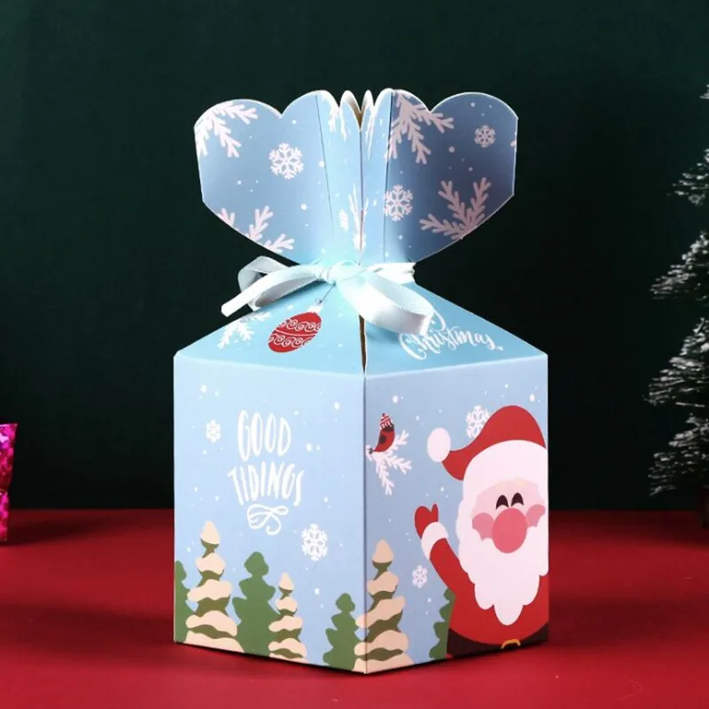 9,5x8,8x8,8 см, 10 шт., новинка, сделай сам, четыре стиля, с Рождеством, новая Подарочная коробка, коробка для конфет, на заказ, креативная упаковочная коробка с лентой для - Цвет: same as pic