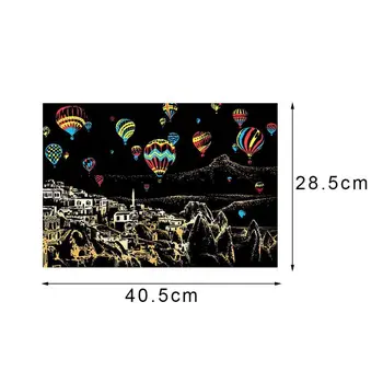 

DIY Drawing Scratch Paintings of Landscapes Mini Notes with Wooden Stylus Scraping Drawing Toys Arts and Crafts for Drawing Toys