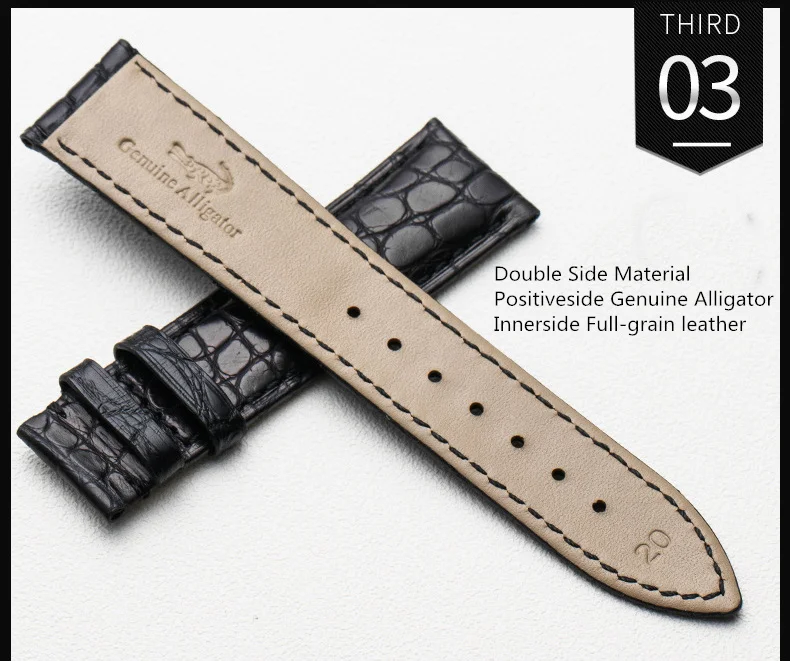 20 мм 21 мм 22 мм крокодиловая натуральная кожа ремешок для часов Аллигатор полный ремешок для наручных часов с текстурой черный коричневый наручные часы заменить ремешок