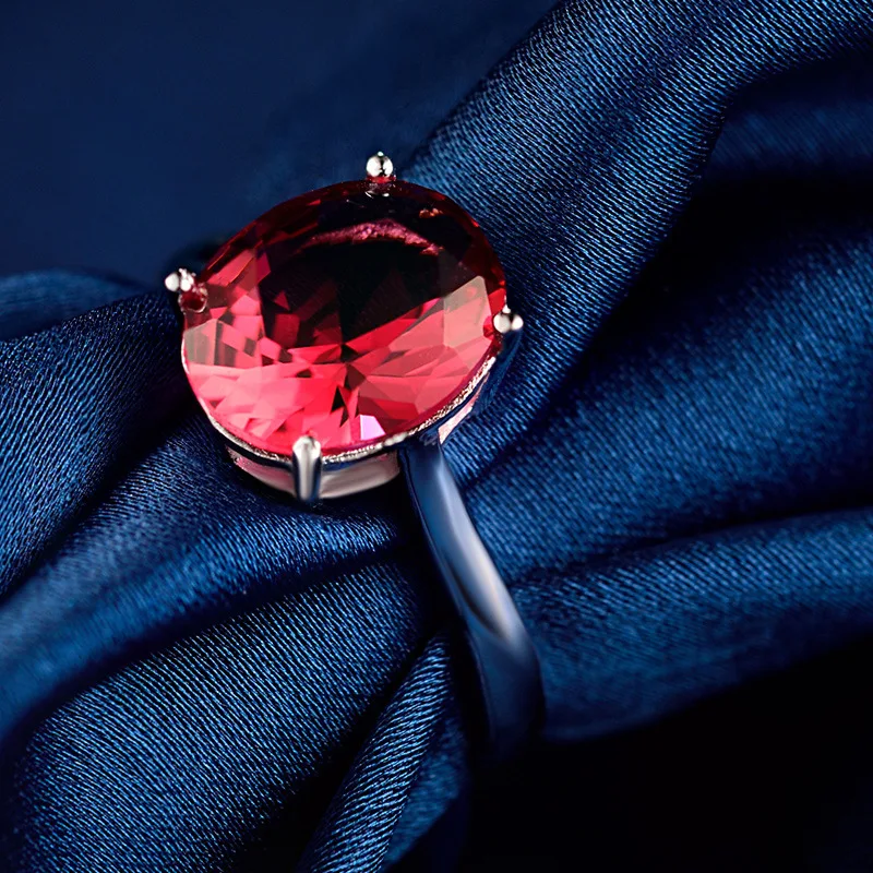 Bague Ringen 925 пробы Серебряное кольцо регулируемое открытие популярные ювелирные изделия 8*10 мм натуральный рубин для женщин Корейский простой стиль