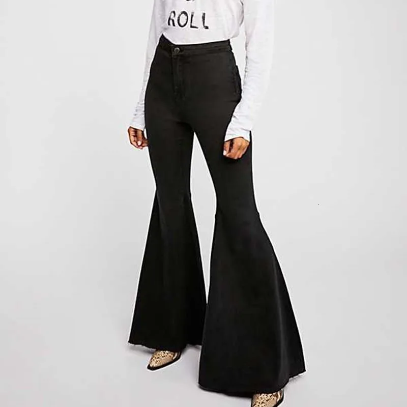 SHENGPALAE2019 New Spring Women Mid Waist Button Zipper Black Skinny Pants Streetwear Flare Pants Women Fashion Tide OC972