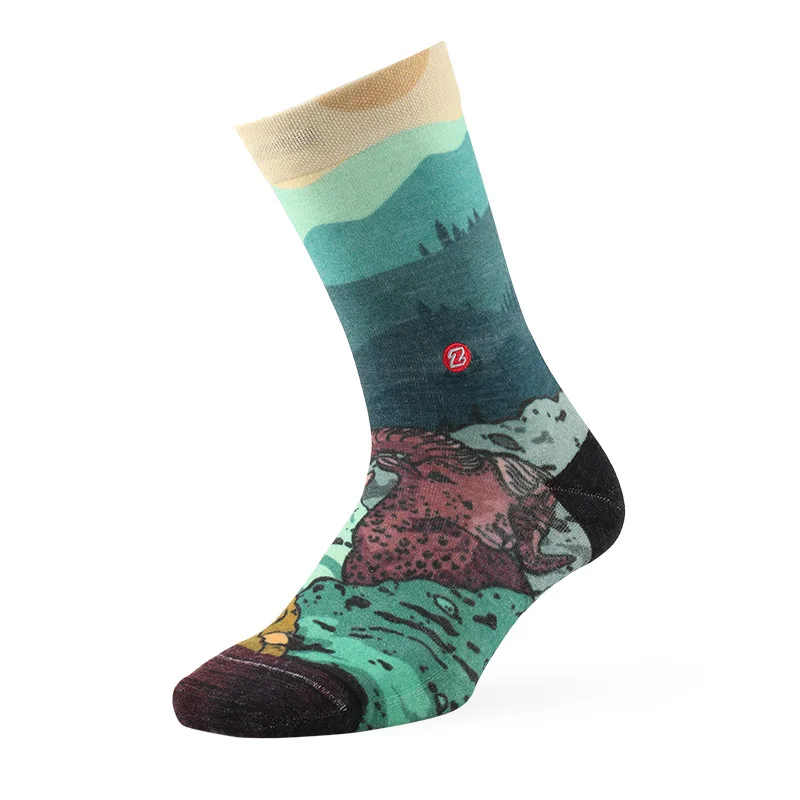1 pair blue Носки с принтом спортивные носки, ZEALWOOD унисекс мериносовая шерсть ультра-светильник носки для бега 1/3 пар - Цвет: 1 pair blue