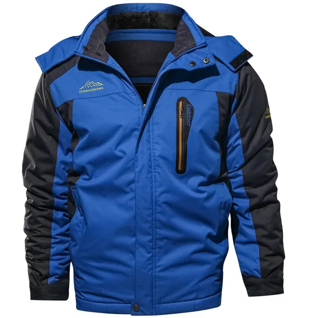 JACKSANQ Мужские Зимние флисовые куртки теплая уличная спортивная ветровка Походное пальто EU размер 8XL RA329 - Цвет: Blue