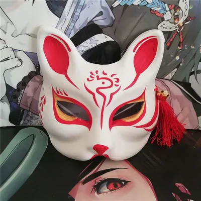 Японская Маска с лисой, ручная роспись, Grandmaster of Demonic Culture Wei Wuxian Fox, маска на Хеллоуин для косплея, реквизит для фотографий - Цвет: O