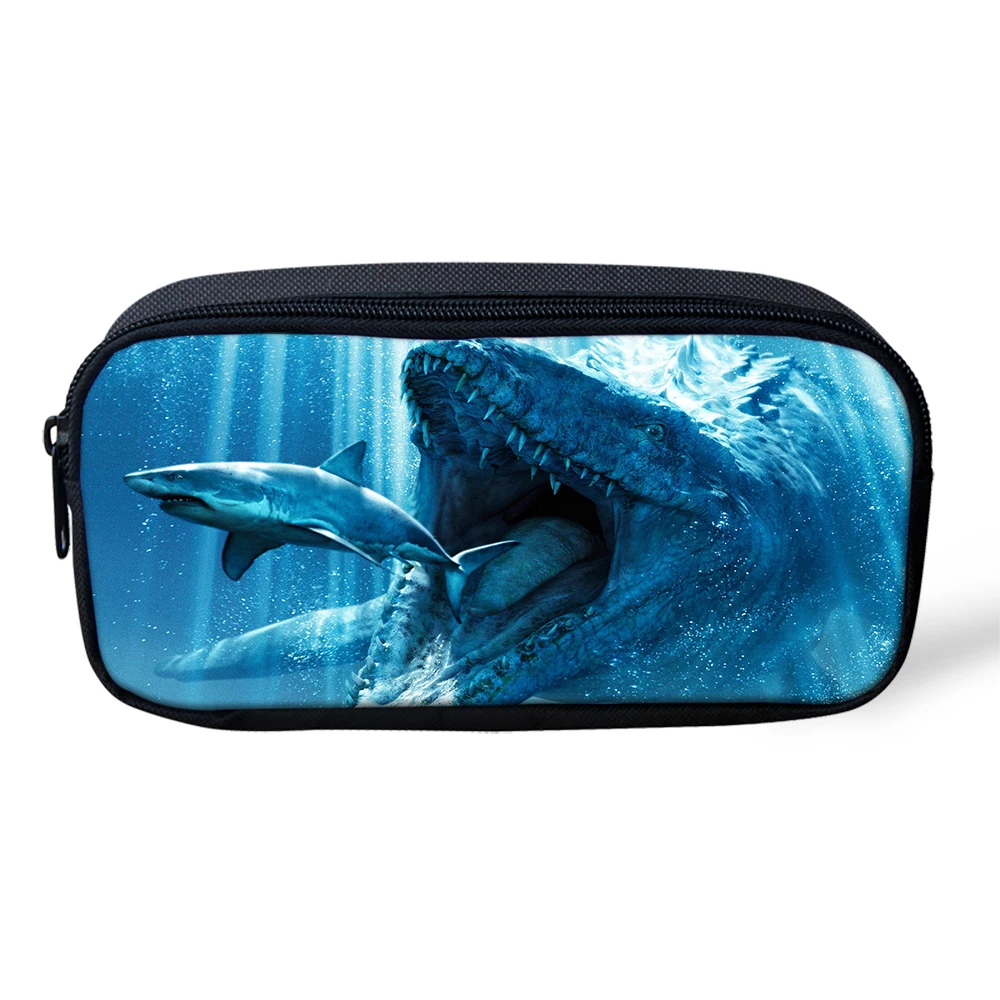 ThiKin личность Mosasaurus Динозавр Печать Макияж сумка для мальчиков ручка сумки мешочек для студентов школы детский Карандаш Чехол на заказ - Цвет: As Picture