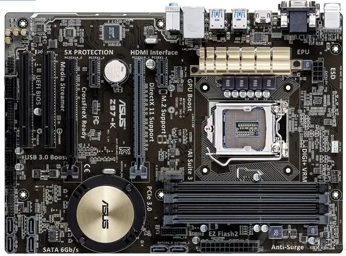 Б/у Asus Z97 K для рабочего стола материнской платы LGA 1150 DDR3 USB2.0 USB3.0 32 ГБ I3 I5 I7 Процессор оригинальный Материнские