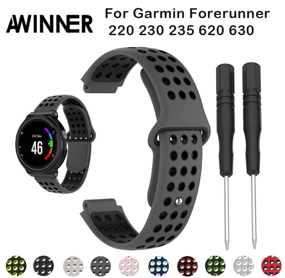 

2 colors In 1 Strap Replacement Band for Garmin Forerunner 230 / 235 / 220 / 620 / 630 / 735 watch Outdoor Sport Watchstrap