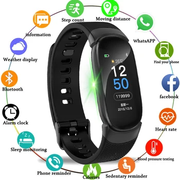 

LIGE Sport Smart Bracelet IP68 Waterproof Heart Rate Blood Pressure Monitoring Fitness Tracker Smart Wristband for Men Women