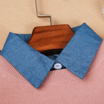 

Fashion Ladies Decoration Fake Collar Solid Color Detachable Collars Cotton Faux Half Shirt Nep Sleeveless Tops False Collar