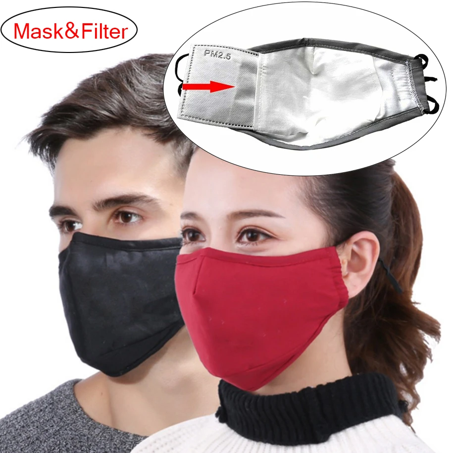

Anti Pollution PM2.5 Mask Washable Reusable Muffle Face Mouth Mask mas Dust c Filter Respirator Masks