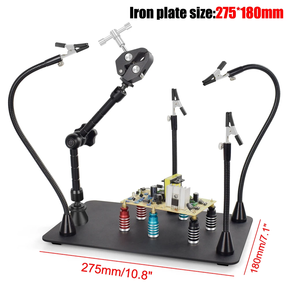 soldering stations NEWACALOX Strong Magnetic Base PCB Holder Third Hand Tool Welding Repair Tool Soldering Stand Heat Gun Bracket Helping Hands cheap stick welder Welding Equipment