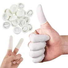 130PCS Disposable Natural Rubber Gloves Finger Cots Latex Fingertip Protective