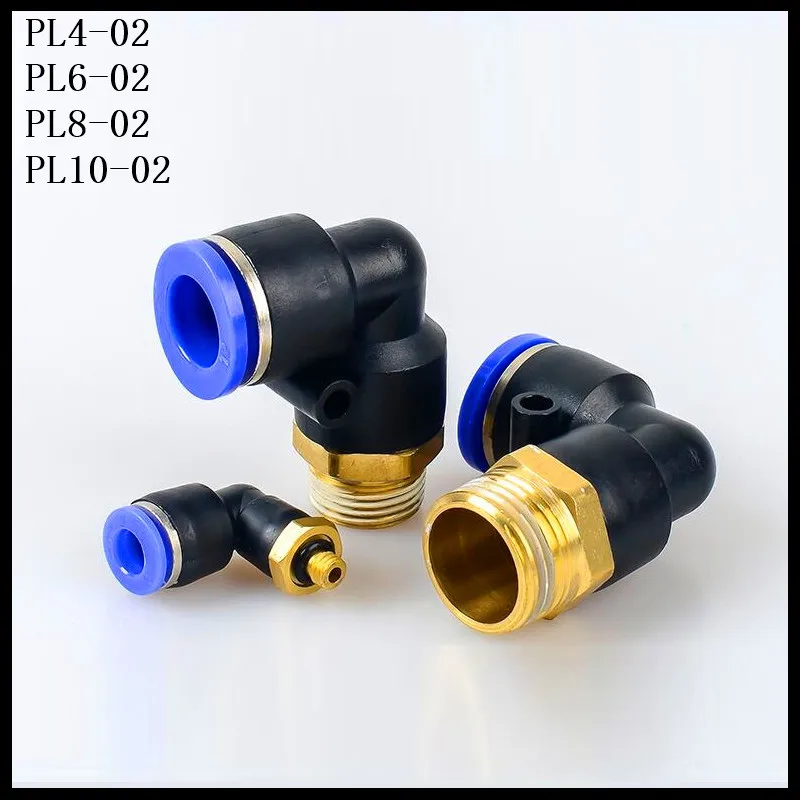 

20-35Pcs/Lot PL4-02 , PL6-02 , PL8-02 , PL10-02 Pneumatic Connectors Elbow Fitting 4,6,8,10mm-1/4'' Air Gas Quick Coupling