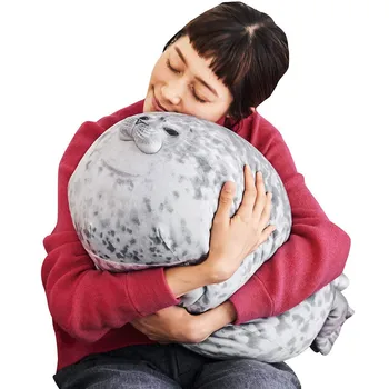 

3D Novelty Throw Pillows Soft Seal Plush Stuffed Plush Housewarming Party Hold Pillow --M25