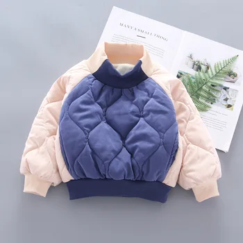 

Baby boys girl Winter clothes velvet warm high collar pullover sweater outerwear for newborn baby clothing outfits hoodies coats