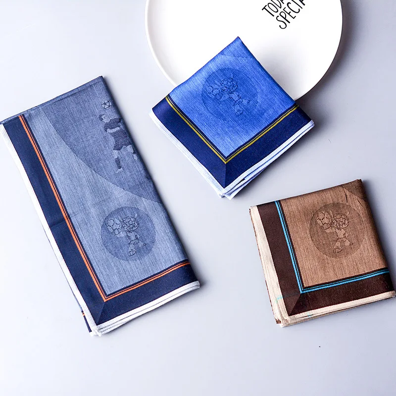  2pcs/lot Jacquard movement men's party handkerchief 48*48cm Casual unisex Pocket Square cotton Fabr