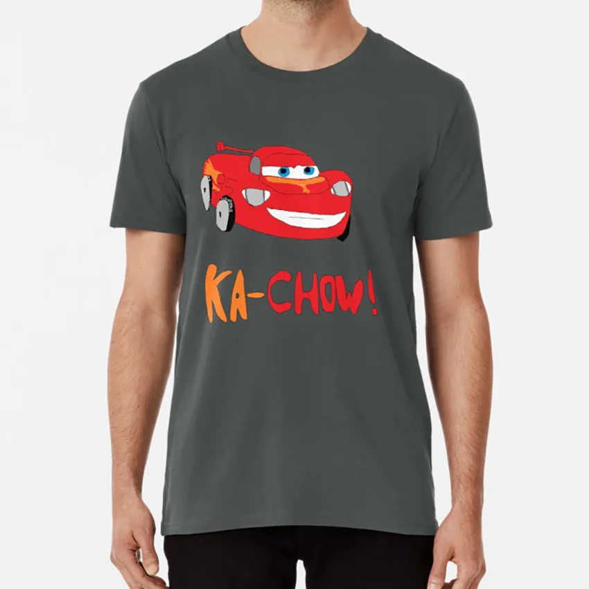 Ка-Чау! Футболка ka chow lightning mcqueen kachow тачки Pixar - Цвет: Темно-серый