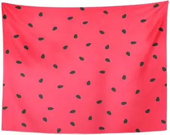 

Tapestry Pink Summer Watermelon with Black Seeds Green Fruit Trend Tapestries Wall Hanging for Living Room Bedroom Dorm