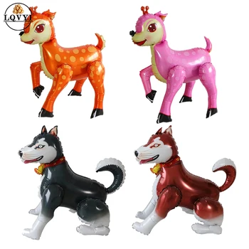 

1pc 4D Elf Moose Deer/dogs foil balloons pink Santa gifts Merry Christmas birthday party decorations kids new year party toys