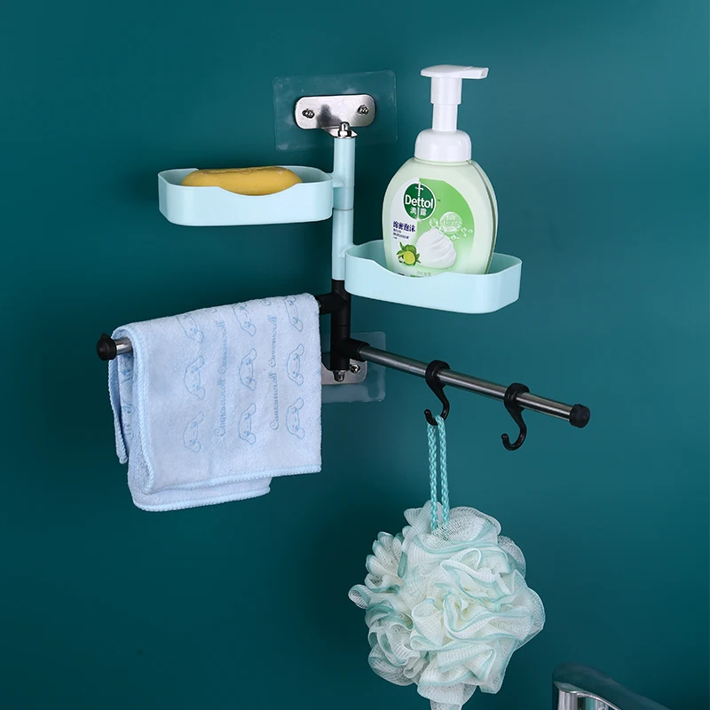 

Towel Holder Soap box Salle Bain Kitchen Bathroom Toalha Banheiro Toallero Adhesivo Towel Rack Accroche Torchon Mural