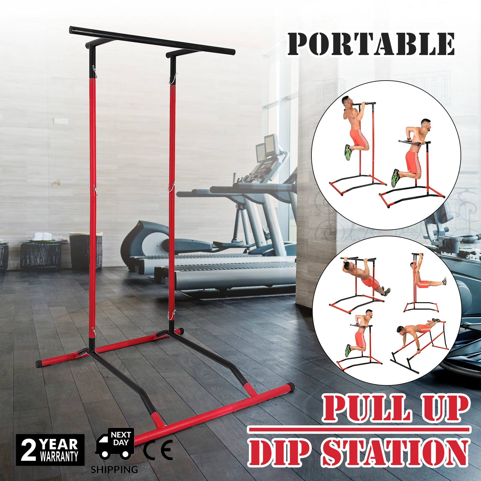 Pull Up Dip Station Power Tower Multi (черный + красный без сумки)|Детали инструментов| |