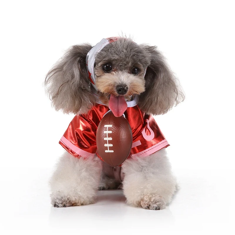 

Pet Halloween Cosplay Costume Funny Cheerleading Outfits Set 2-legged Shirt And Hat For Small And Medium Dogs