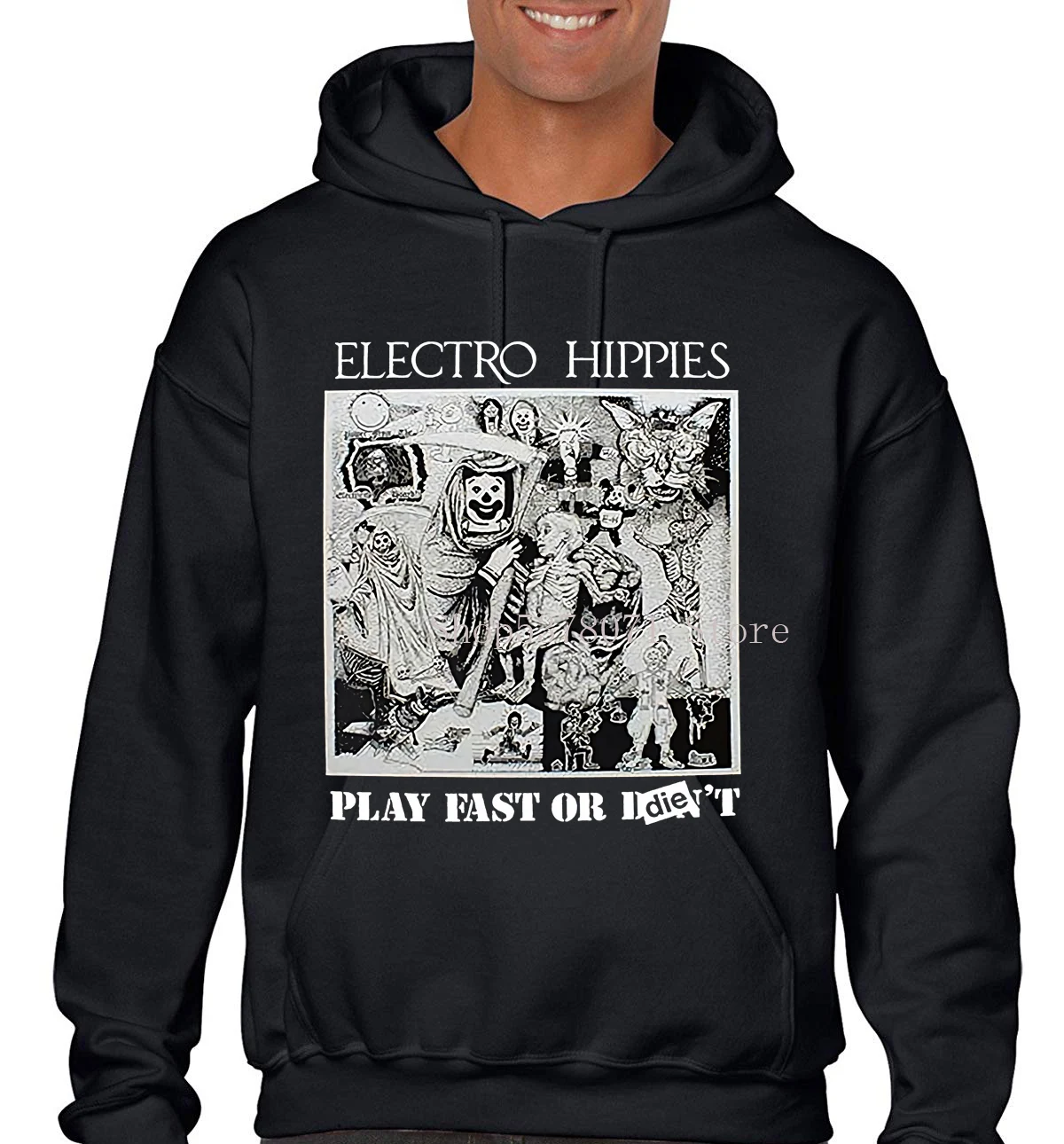 Electro Hippies Play Fast or Die 1989 альбом Обложка толстовки-Core кроссовер Crust панк высокое