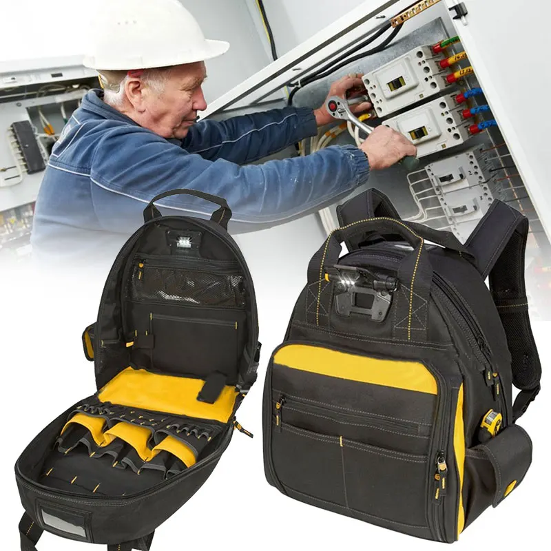 

Multifunctional Large Capacity Oxford Cloth Plastics Bottom Toolkit for Plumber and Electrician Portable Dual-use Bag Tool Bag