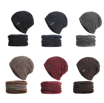 

Helisopus Hat Scarf Set Winter Warm Men's Knit Hat Scarf Set Outdoor Accessories for Men's Gift